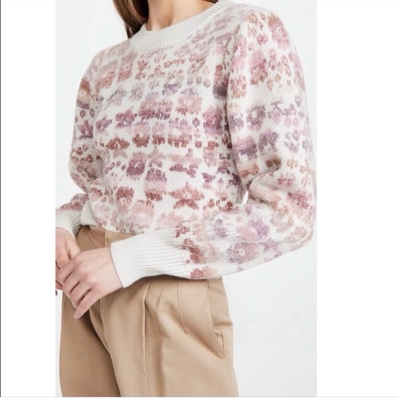 LoveShackFancy Sweaters - $395 LoveShackFancy Kirsten Wool/Alpaca Printed Pullover Ribbed Sweater size M